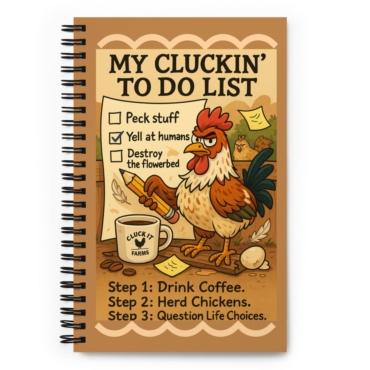 Cluckin’ To - Do List Spiral Notebook - Cluck It All Farms
