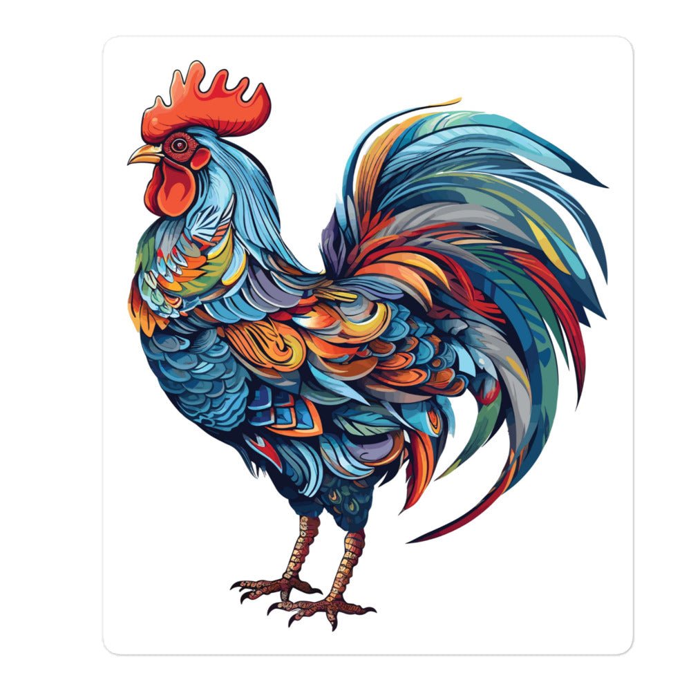 Colorful Rooster Sticker - Cluck It All Farms