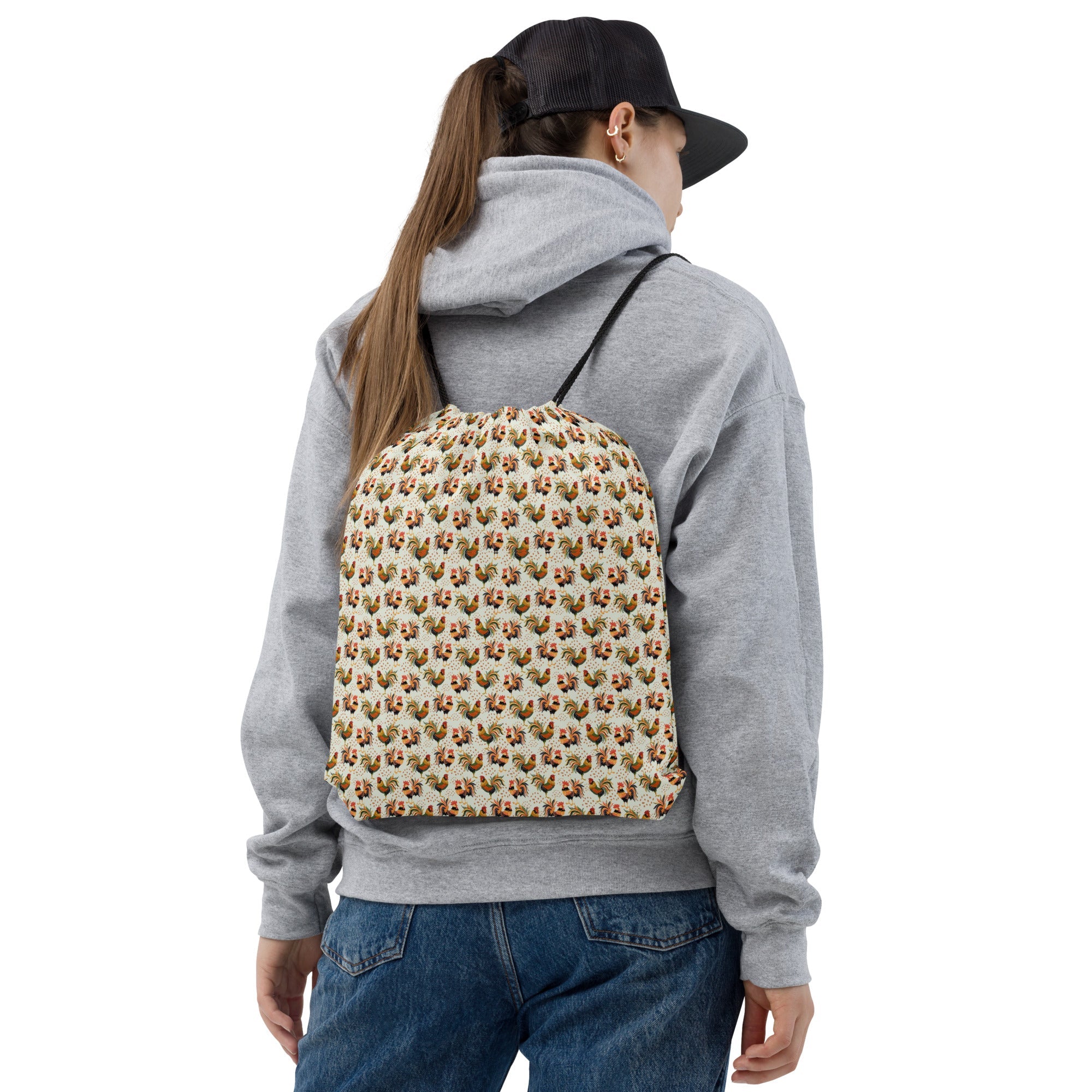 Colorful Roosters Drawstring Bag - Cluck It All Farms