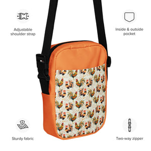 Colorful Roosters Utility Crossbody Bag - Cluck It All Farms