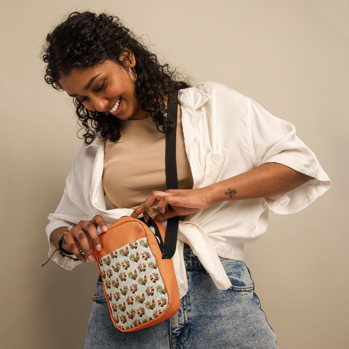 Colorful Roosters Utility Crossbody Bag - Cluck It All Farms