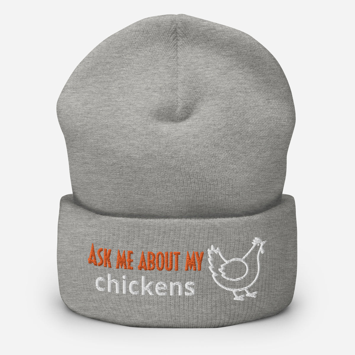 Ask Me About My Chickens Cuffed Beanie