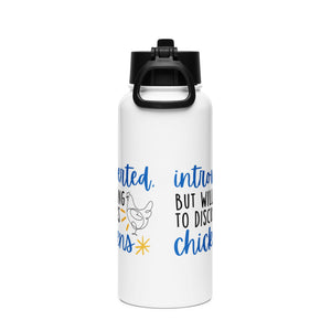 Discuss Chickens Stainless Steel Water Bottle with Straw Lid - Cluck It All Farms