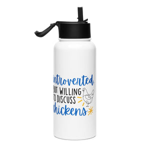 Discuss Chickens Stainless Steel Water Bottle with Straw Lid - Cluck It All Farms