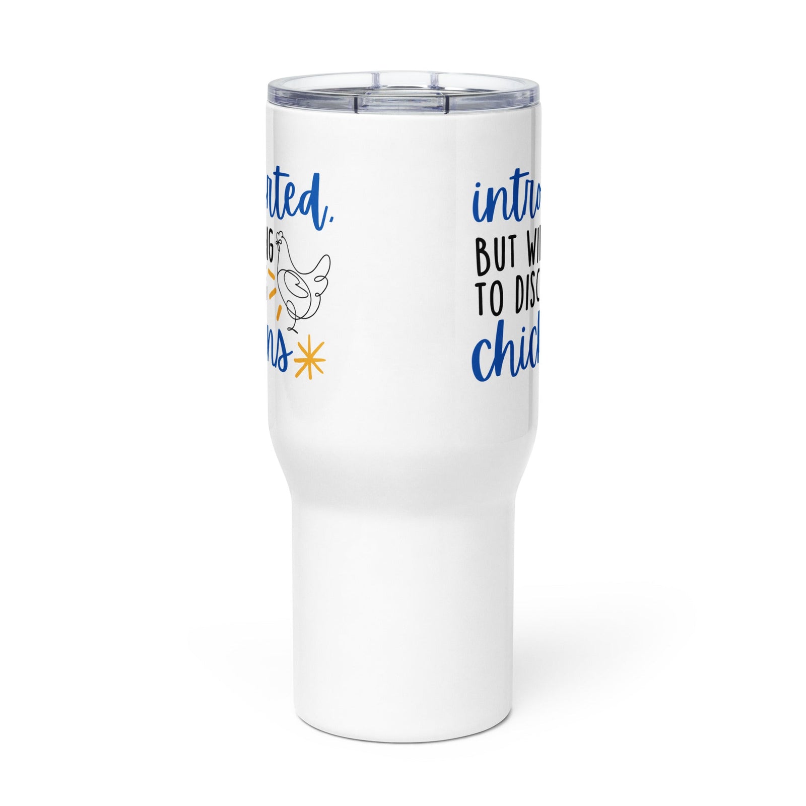 Discuss Chickens Travel Mug With Handle - Cluck It All Farms