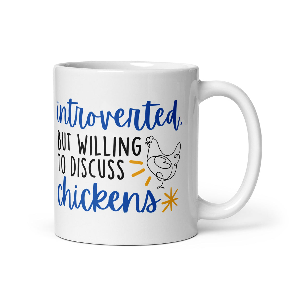 Discuss Chickens White Glossy Mug - Cluck It All Farms