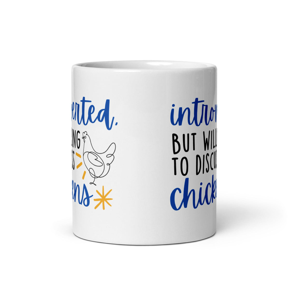 Discuss Chickens White Glossy Mug - Cluck It All Farms
