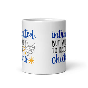 Discuss Chickens White Glossy Mug - Cluck It All Farms