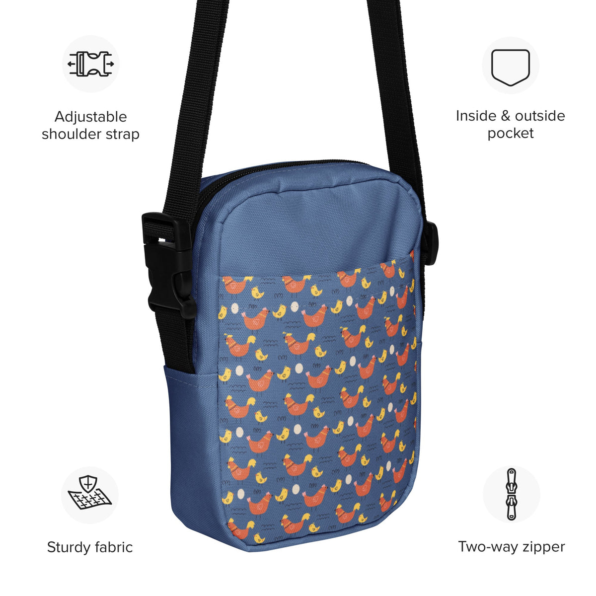 Endless Chickens Utility Crossbody Bag - Cluck It All Farms