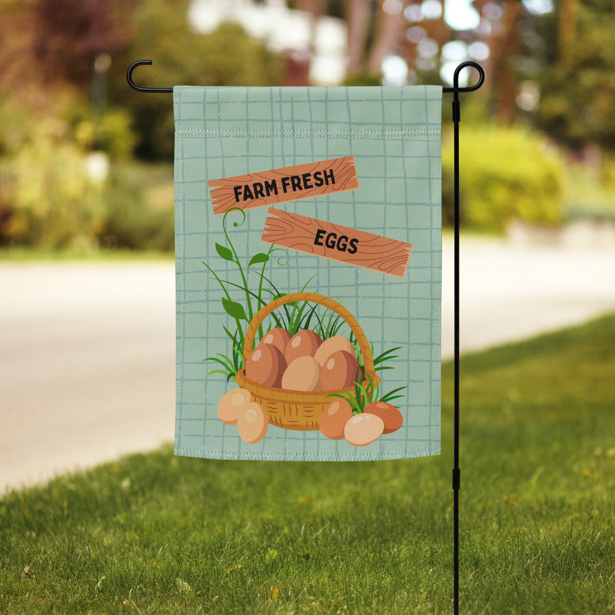Farm Fresh Eggs Garden Flag - Cluck It All Farms