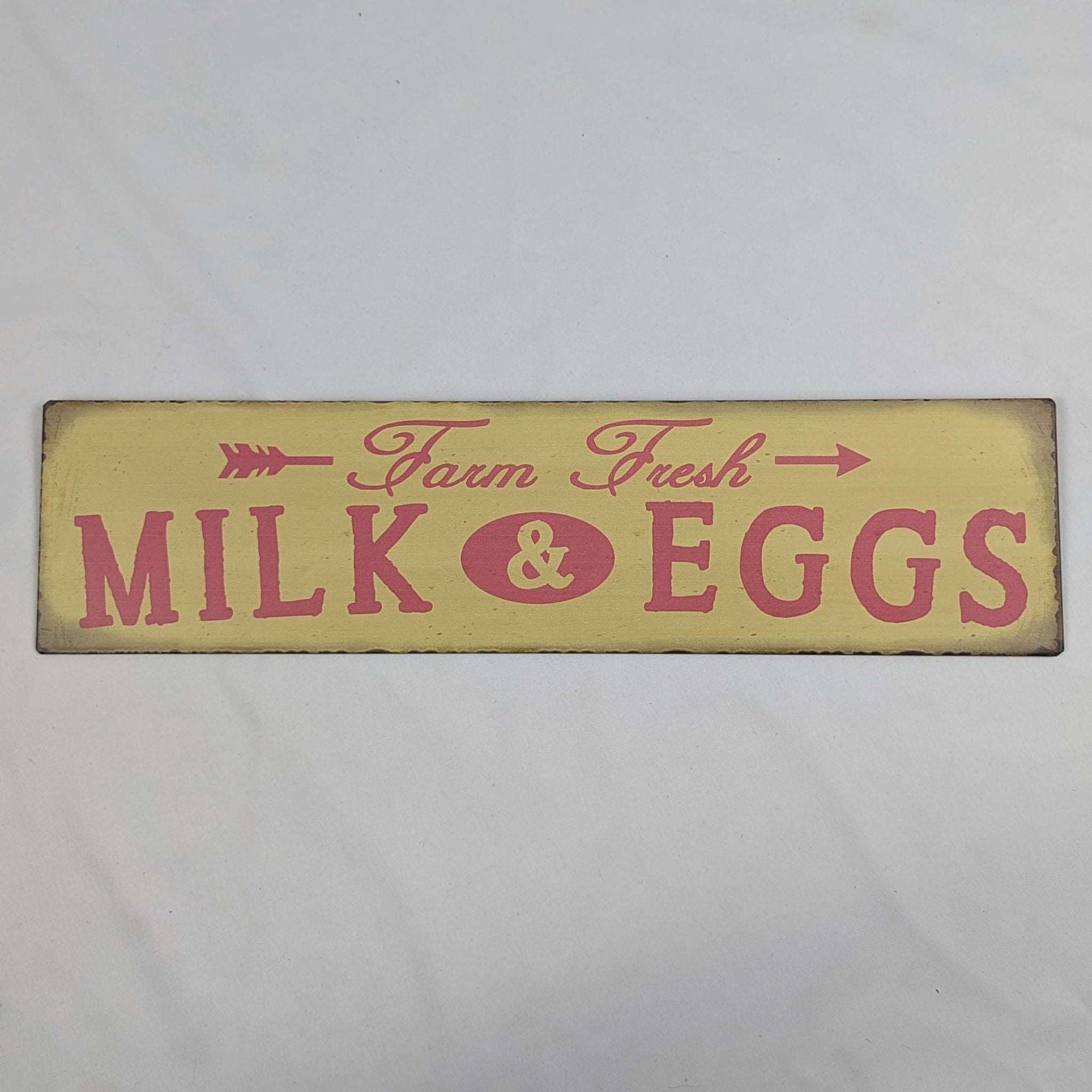 Farm Fresh Milk & Eggs Vintage Tin Sign - Cluck It All Farms