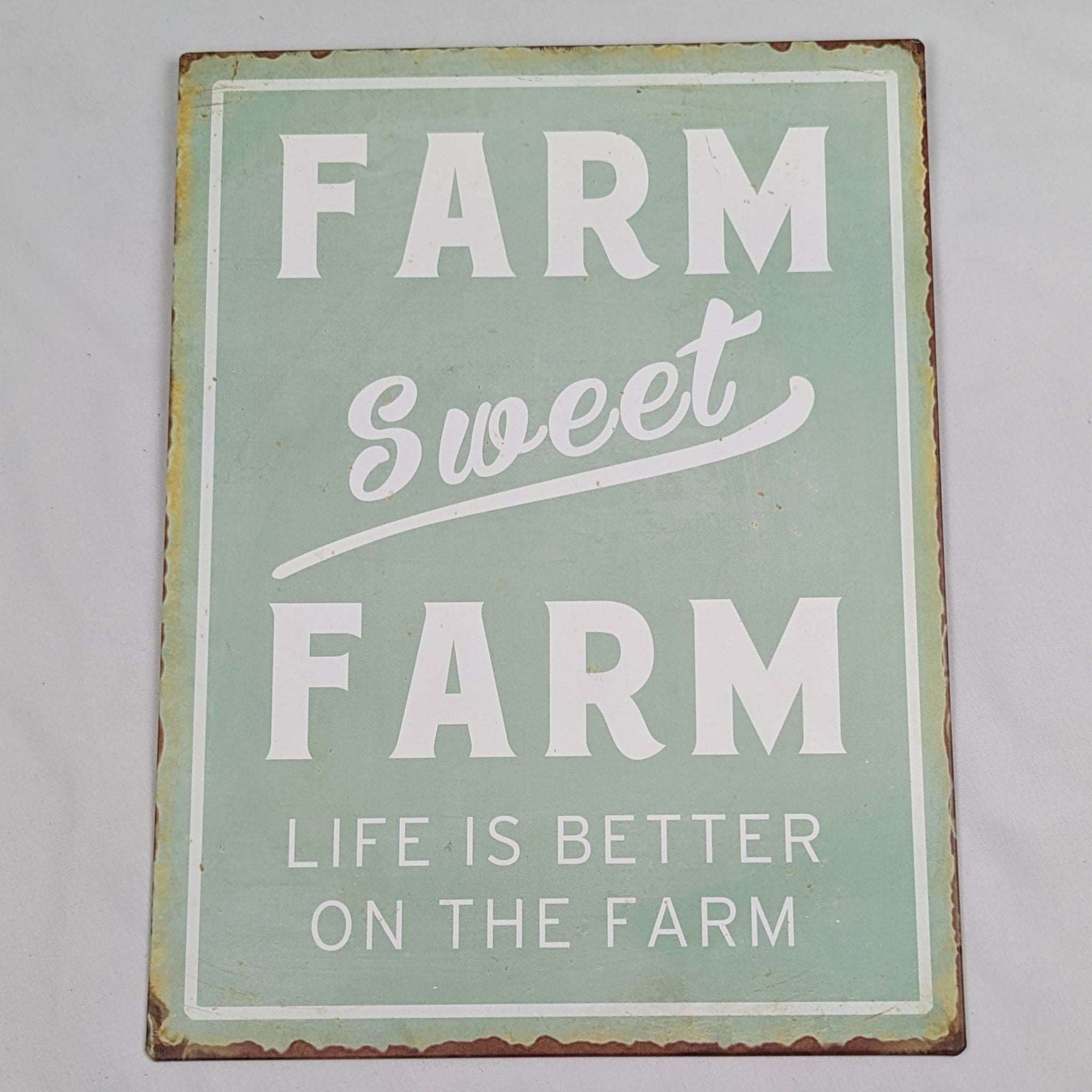 Farm Sweet Farm Vintage Tin Sign - Cluck It All Farms