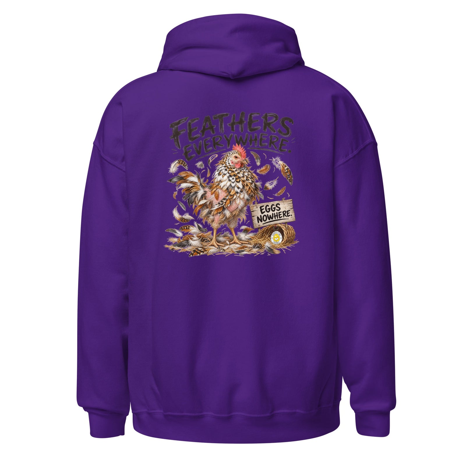 Feathers Everywhere Funny Chicken Unisex Hoodie - Cluck It All Farms