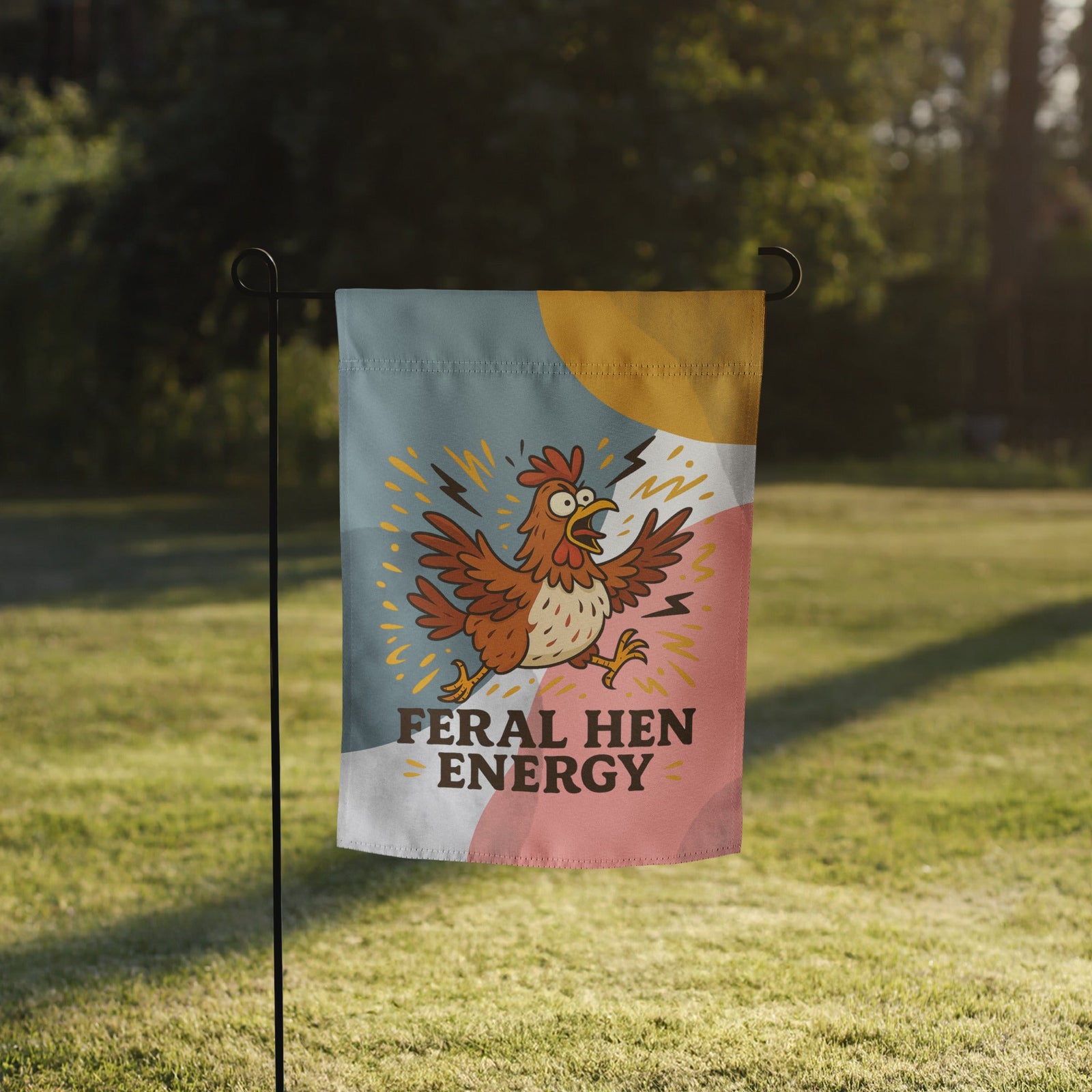 Feral Hen Energy Garden Flag - Cluck It All Farms