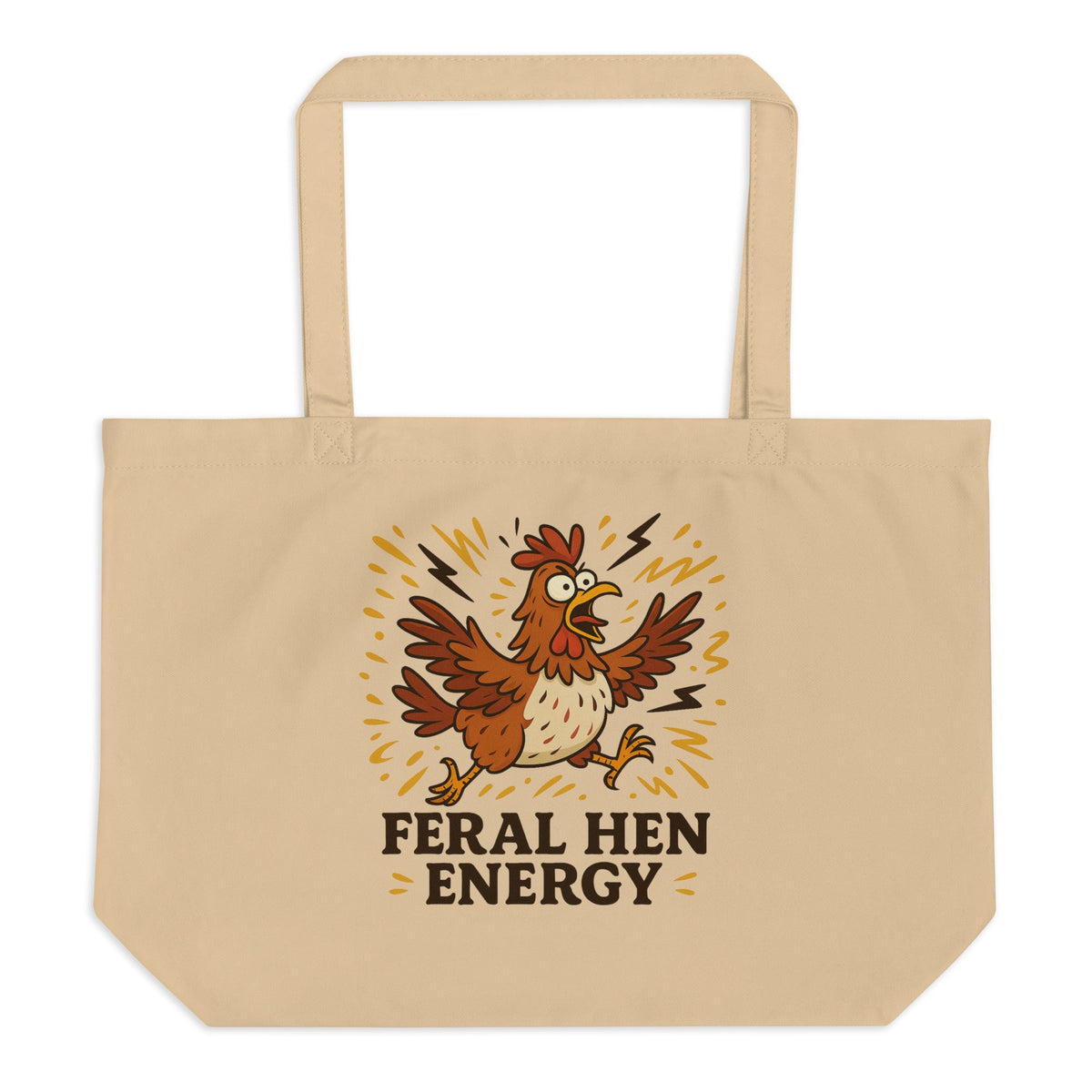 Feral Hen Energy Large Eco Tote Bag - Cluck It All Farms