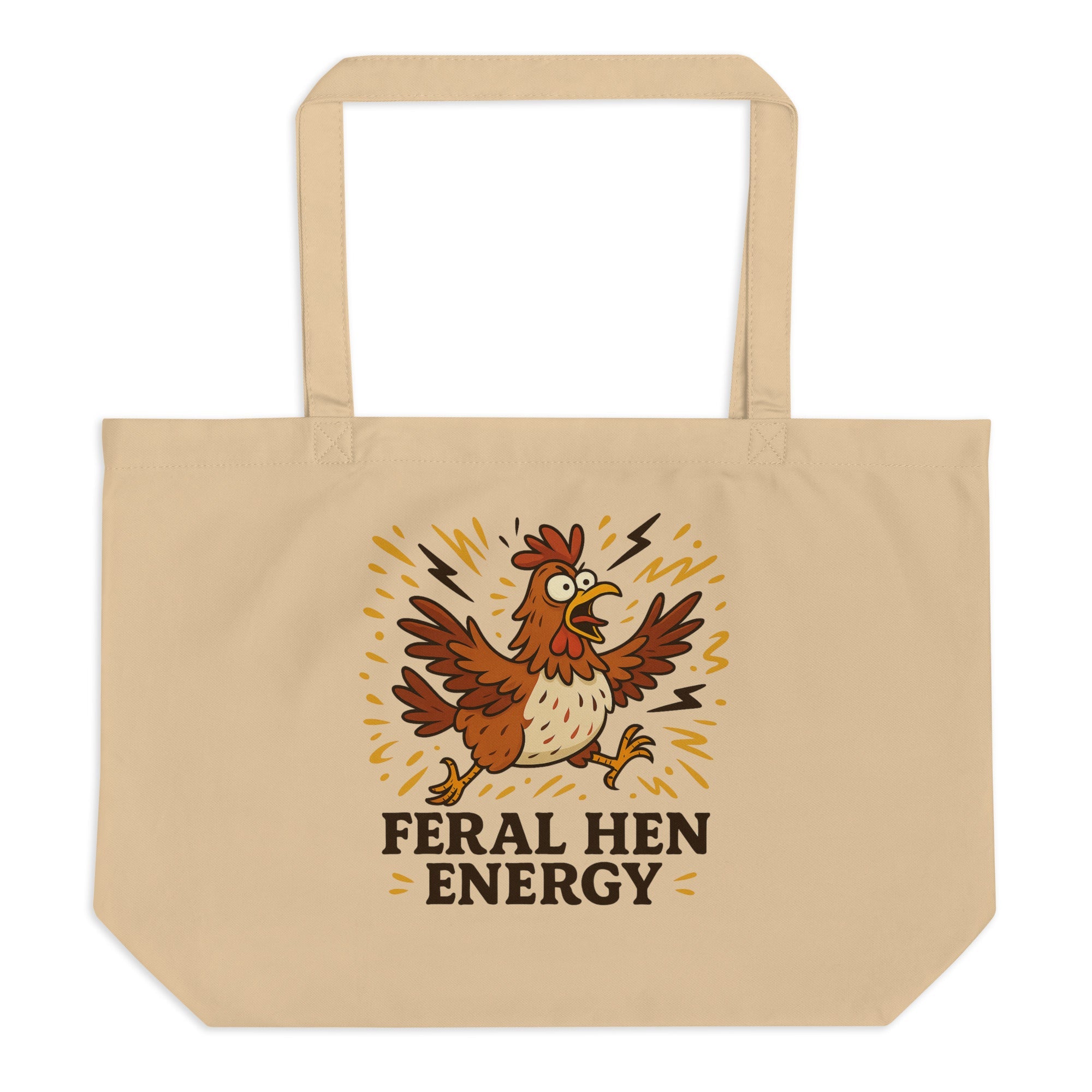 Feral Hen Energy Large Eco Tote Bag - Cluck It All Farms