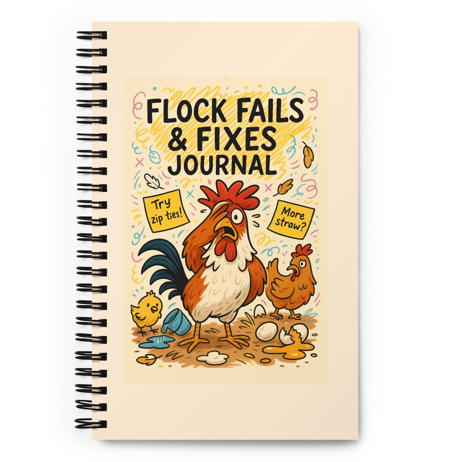 Flock Fails & Fixes Spiral Notebook - Cluck It All Farms