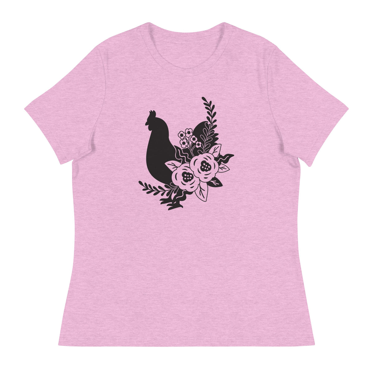 Floral Chicken Women&#39;s Relaxed T-Shirt - Cluck It All Farms