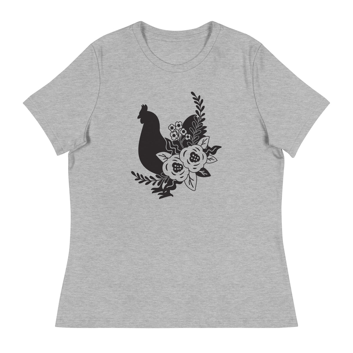 Floral Chicken Women&#39;s Relaxed T-Shirt - Cluck It All Farms