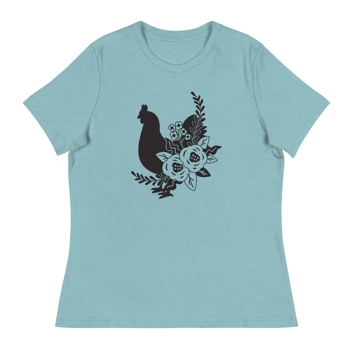 Floral Chicken Women&#39;s Relaxed T-Shirt - Cluck It All Farms