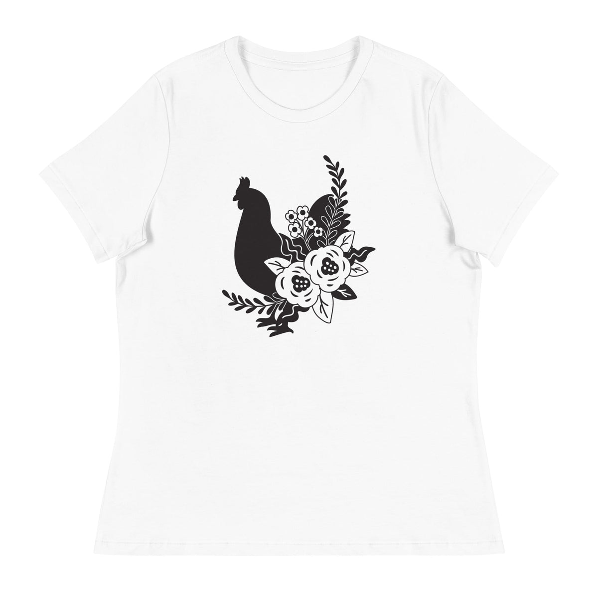 Floral Chicken Women&#39;s Relaxed T-Shirt - Cluck It All Farms