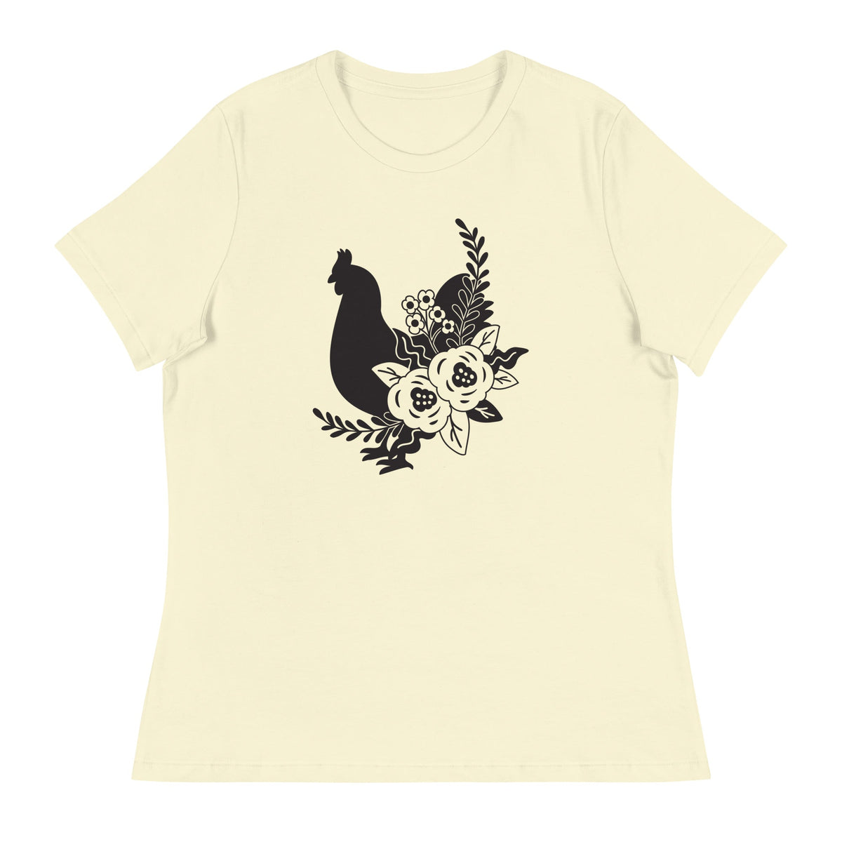 Floral Chicken Women&#39;s Relaxed T-Shirt - Cluck It All Farms