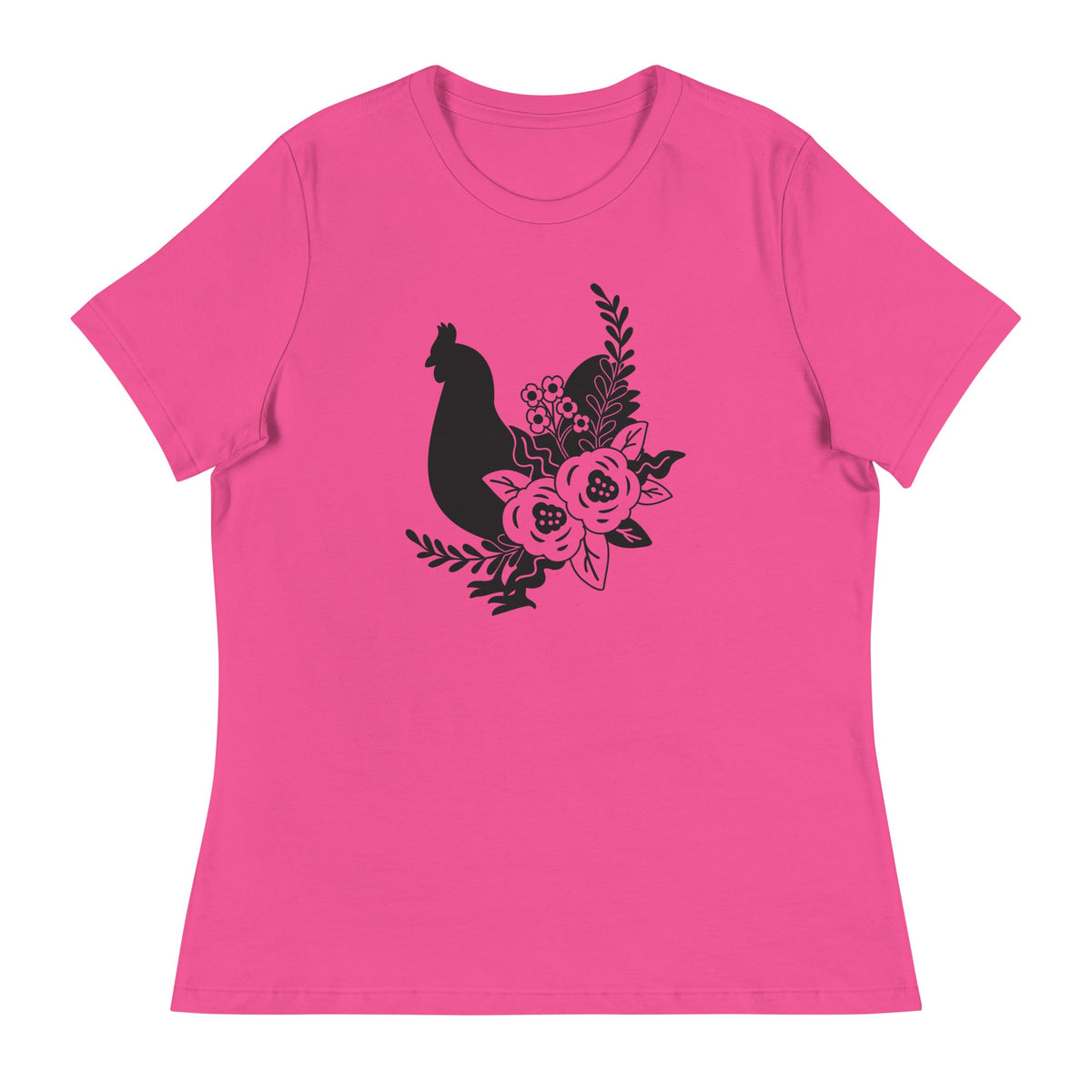 Floral Chicken Women&#39;s Relaxed T-Shirt - Cluck It All Farms