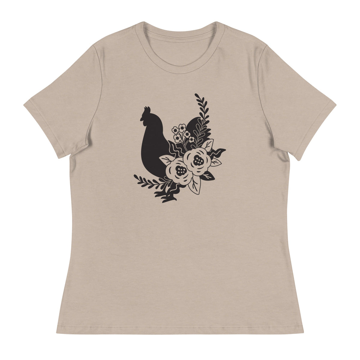 Floral Chicken Women&#39;s Relaxed T-Shirt - Cluck It All Farms