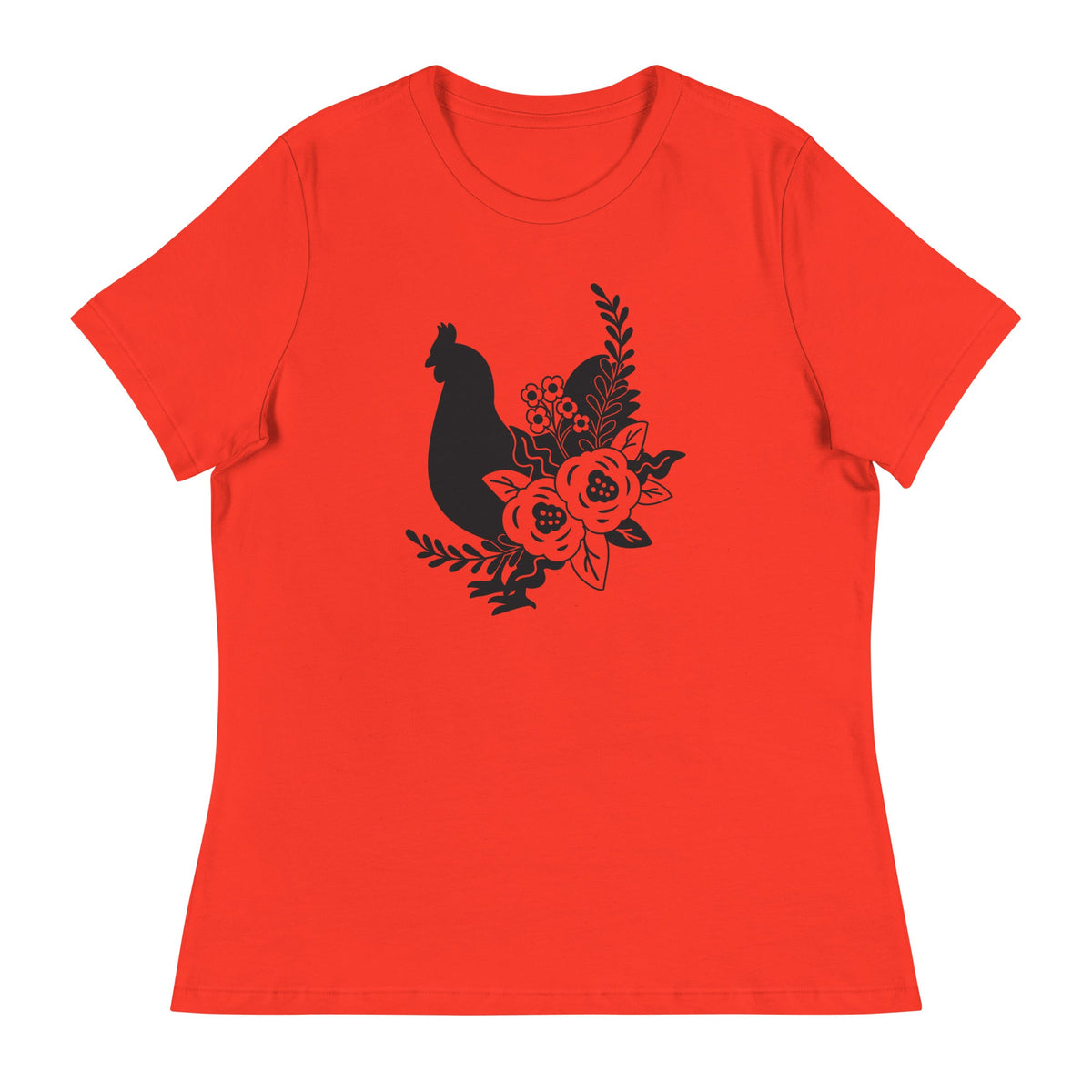 Floral Chicken Women&#39;s Relaxed T-Shirt - Cluck It All Farms