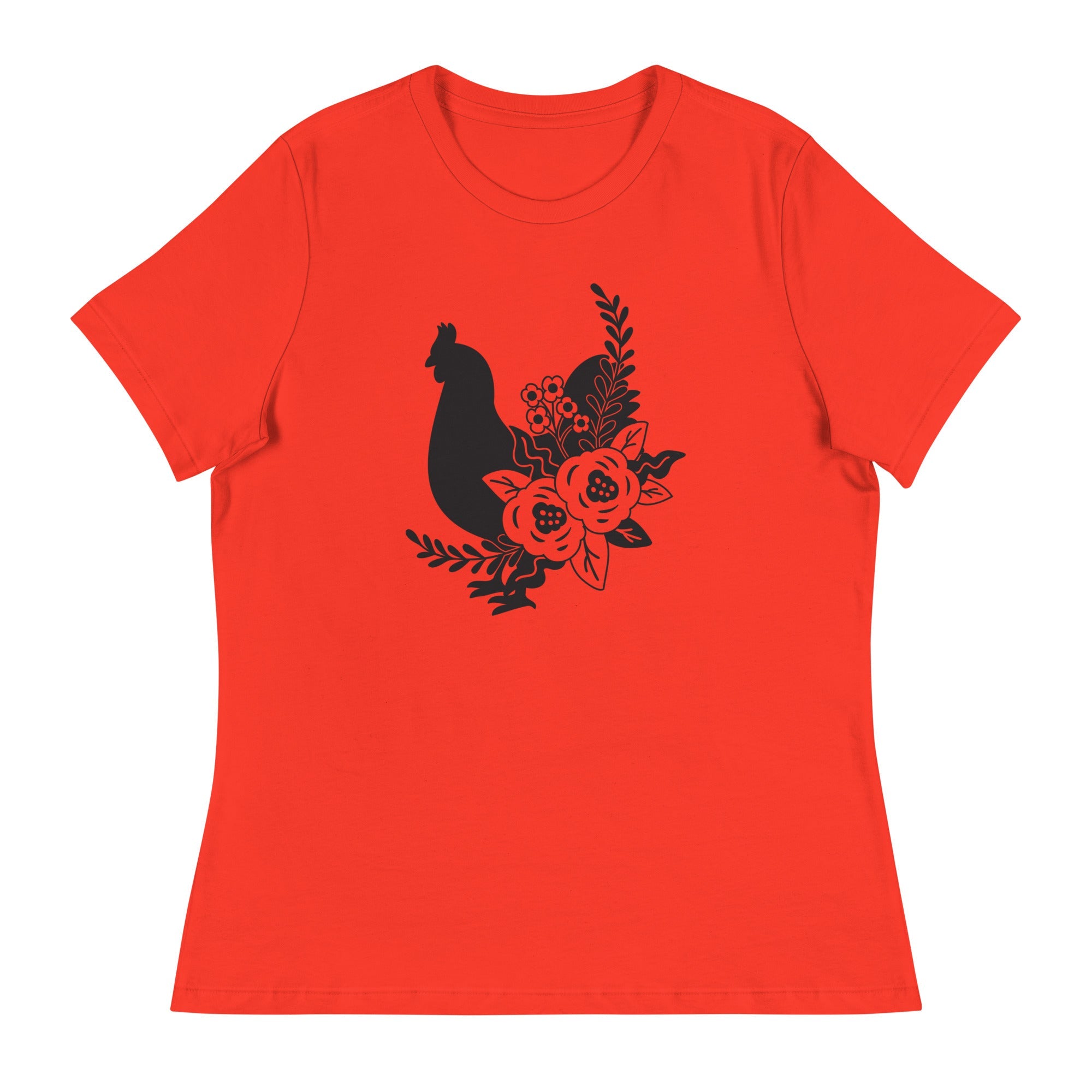 Floral Chicken Women's Relaxed T-Shirt - Cluck It All Farms