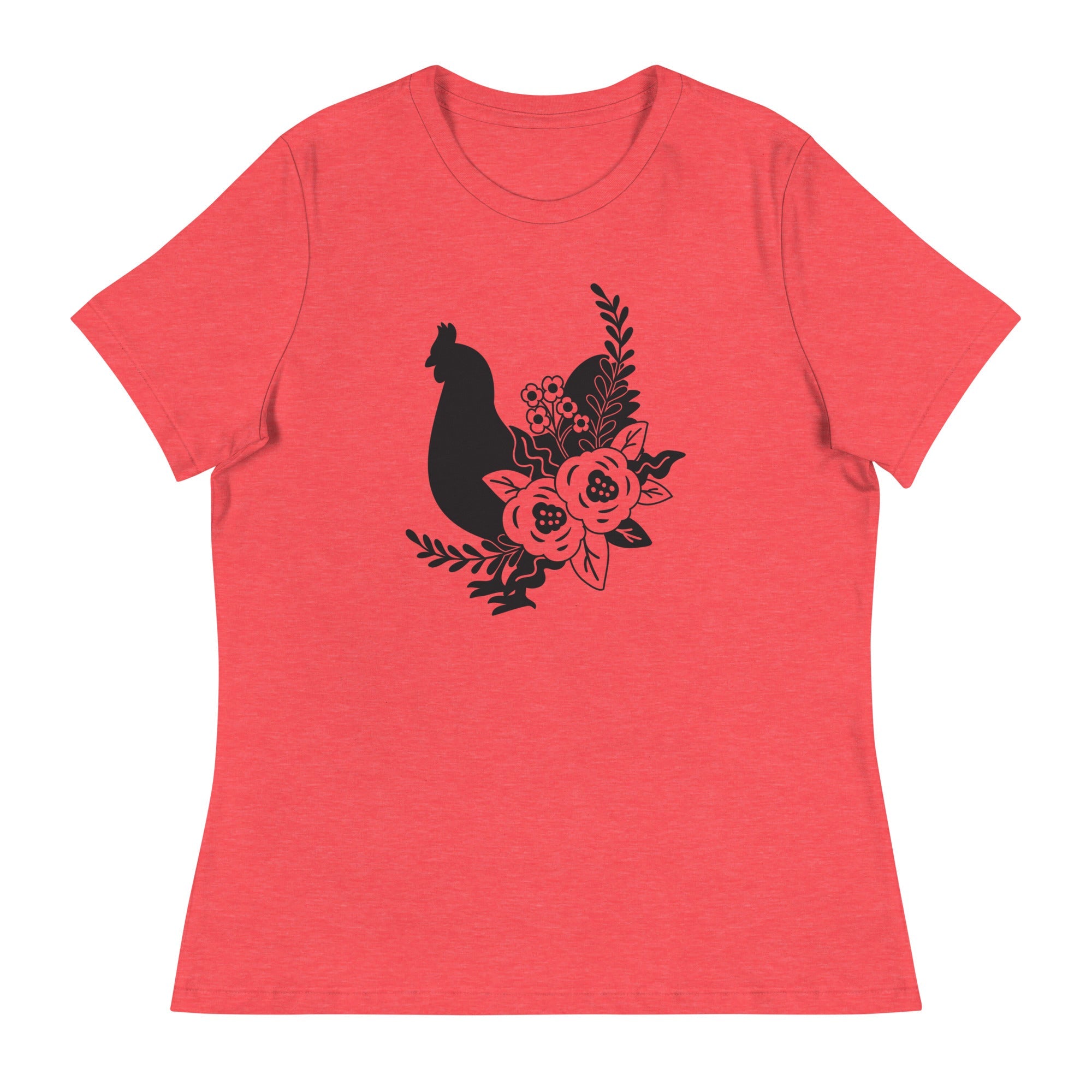 Floral Chicken Women's Relaxed T-Shirt - Cluck It All Farms