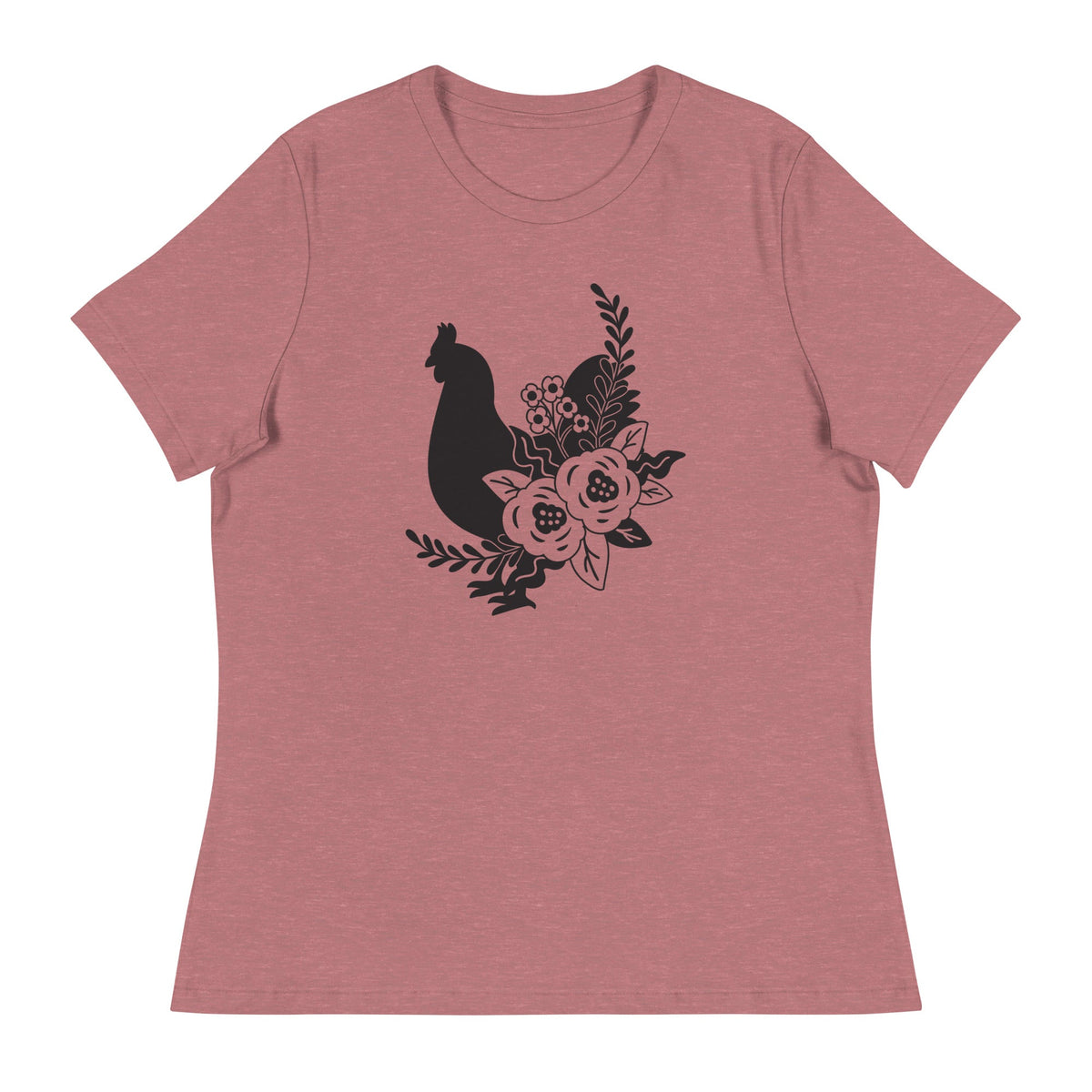 Floral Chicken Women&#39;s Relaxed T-Shirt - Cluck It All Farms