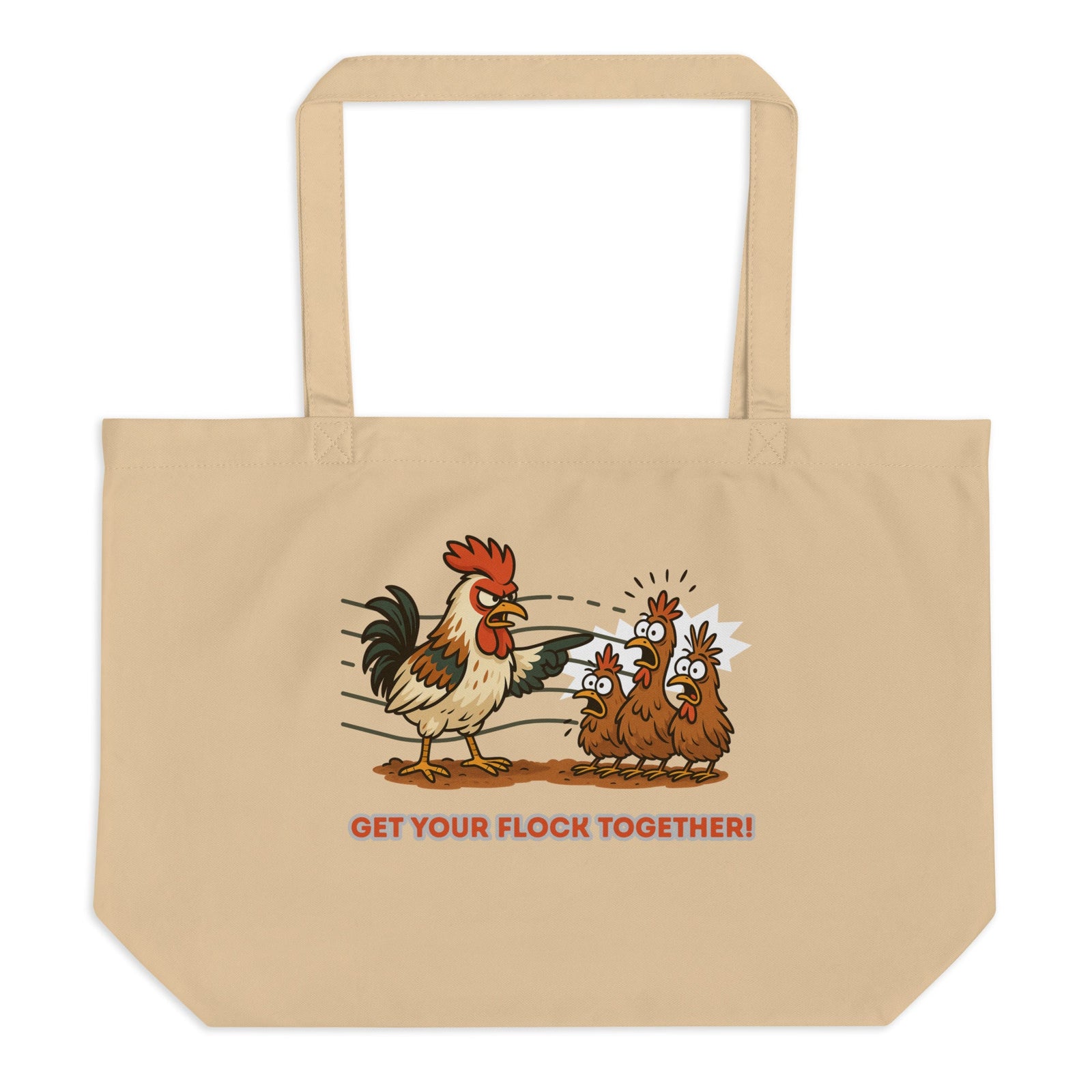 Get Your Flock Together Large Eco Tote Bag - Cluck It All Farms