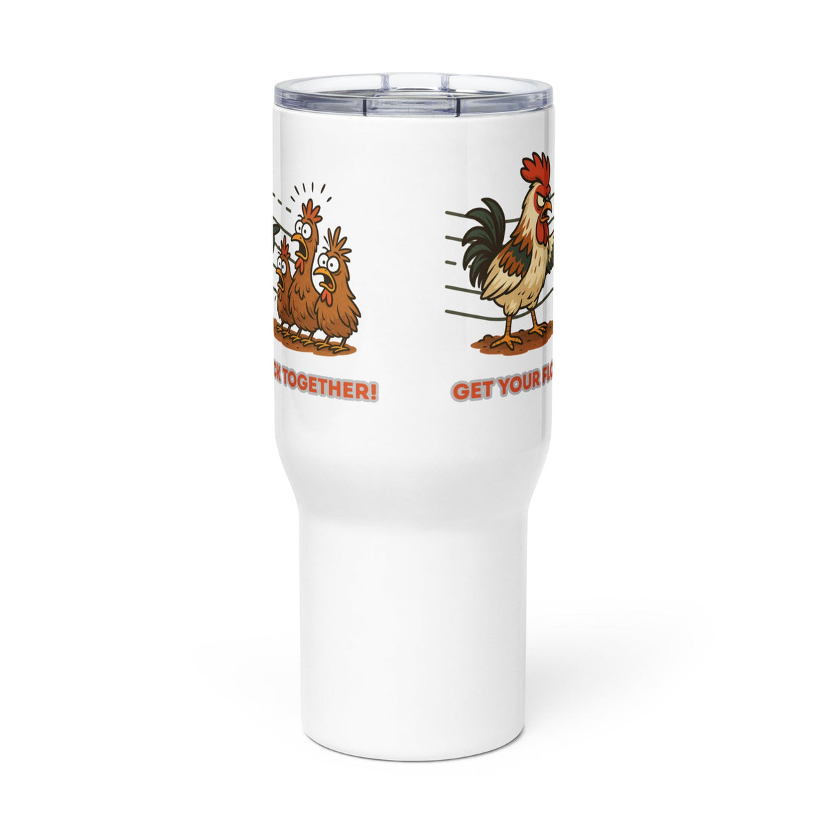 Get Your Flock Together Travel Mug with Handle - Cluck It All Farms