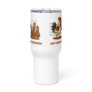 Get Your Flock Together Travel Mug with Handle - Cluck It All Farms