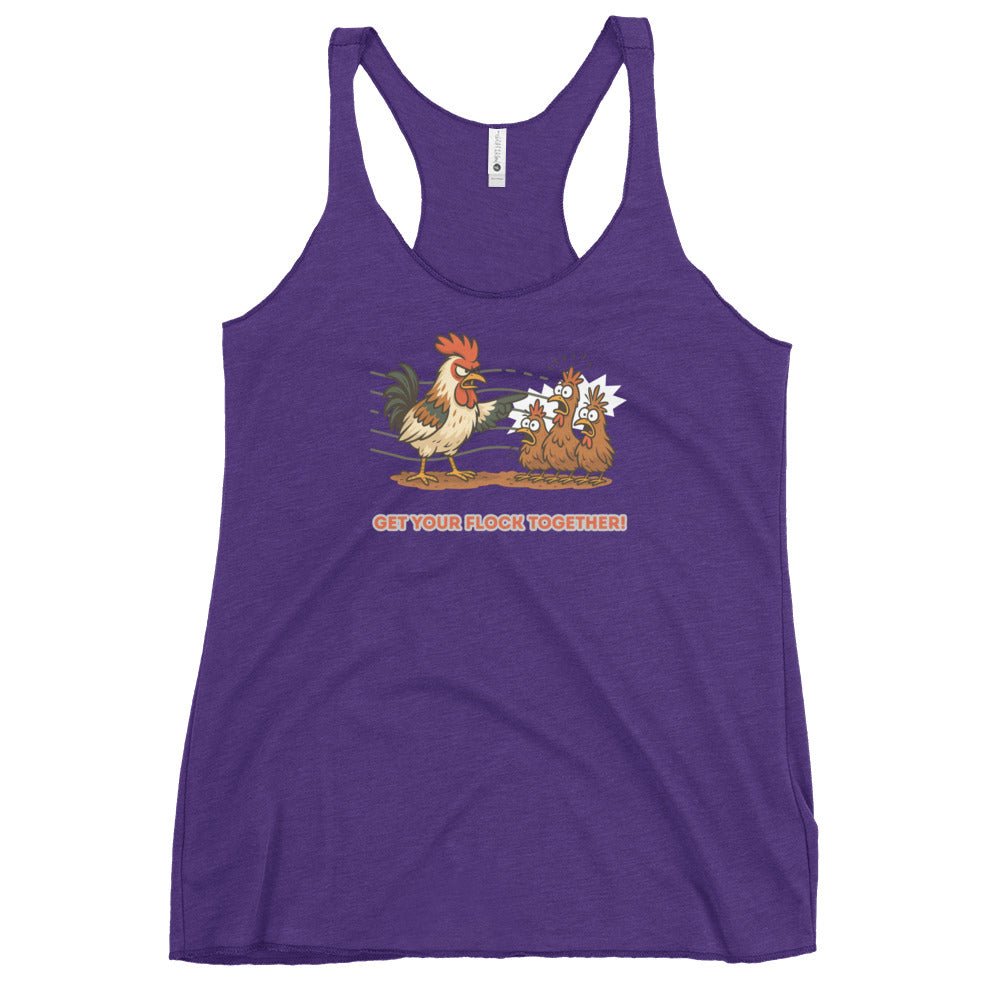 Get Your Flock Together Women's Racerback Tank - Cluck It All Farms