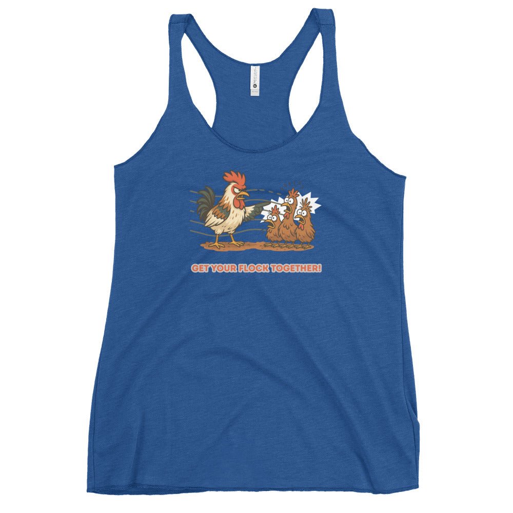 Get Your Flock Together Women's Racerback Tank - Cluck It All Farms