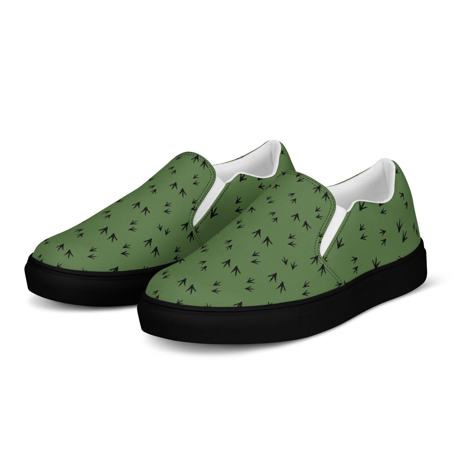 Green Chicken Feet Women’s Slip - On Canvas Shoes - Cluck It All Farms