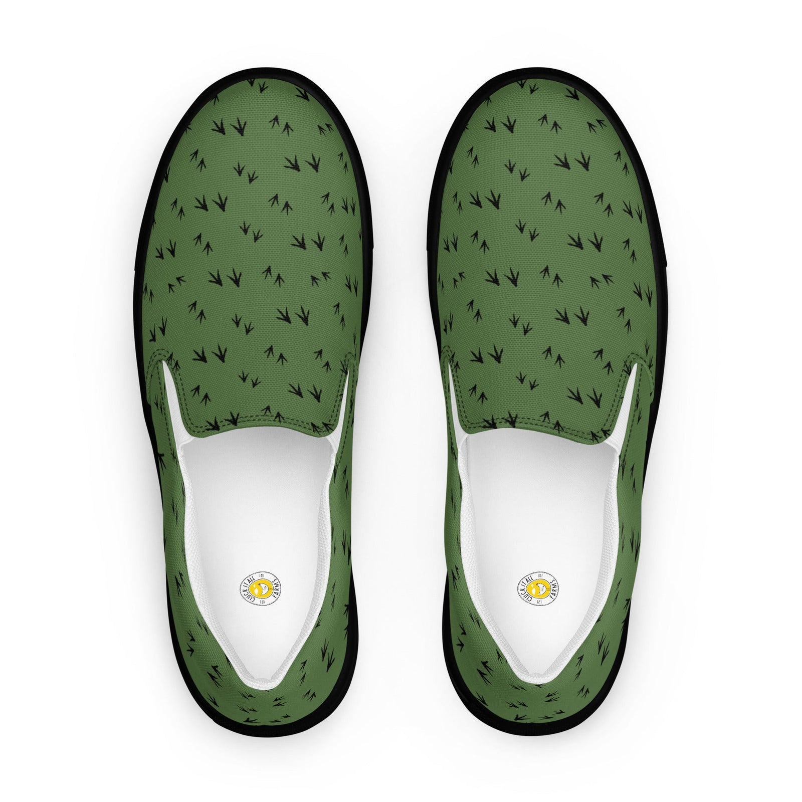 Green Chicken Feet Women’s Slip - On Canvas Shoes - Cluck It All Farms