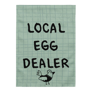 Green Local Egg Dealer Garden Flag - Cluck It All Farms