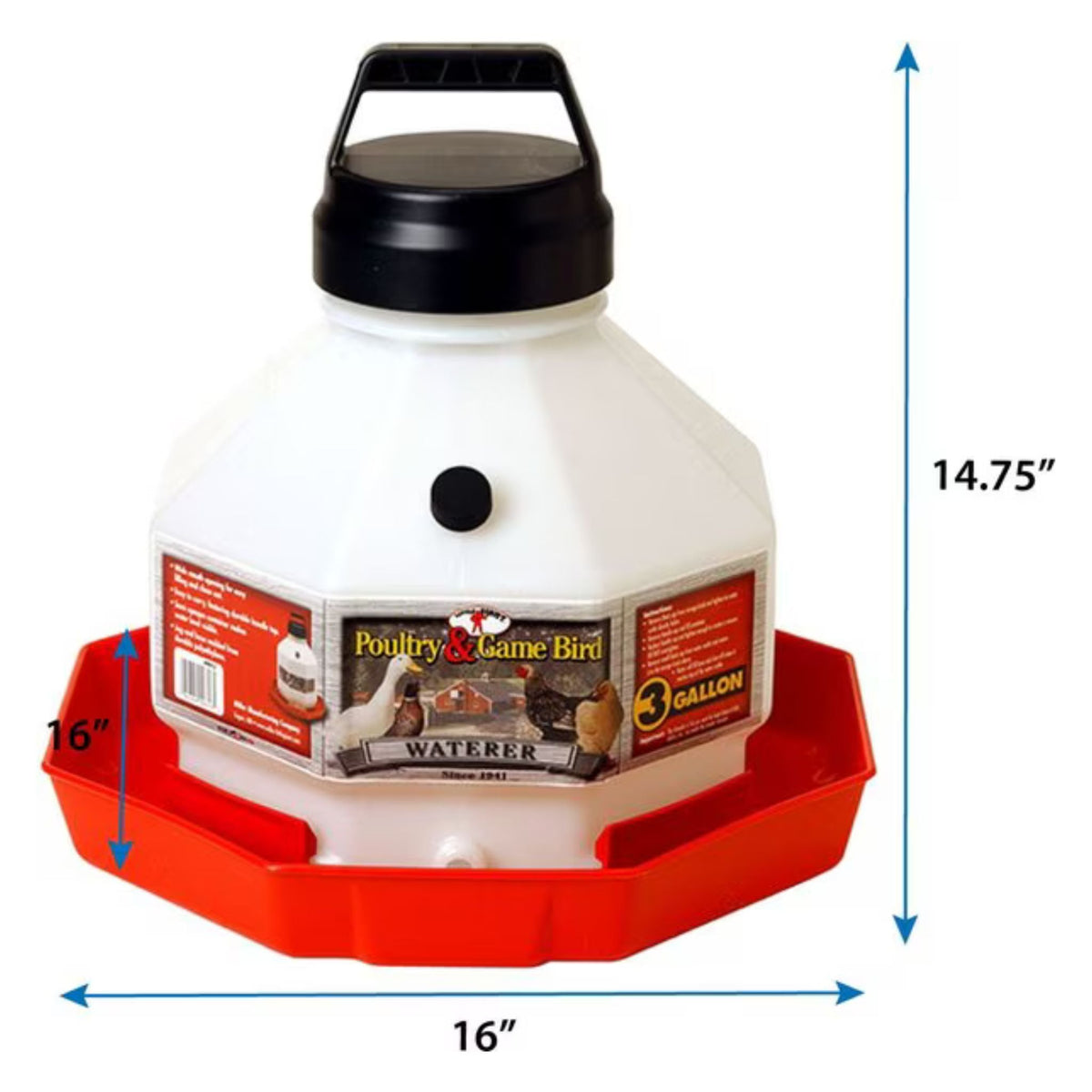Heavy Duty Plastic Poultry Waterer - Cluck It All Farms