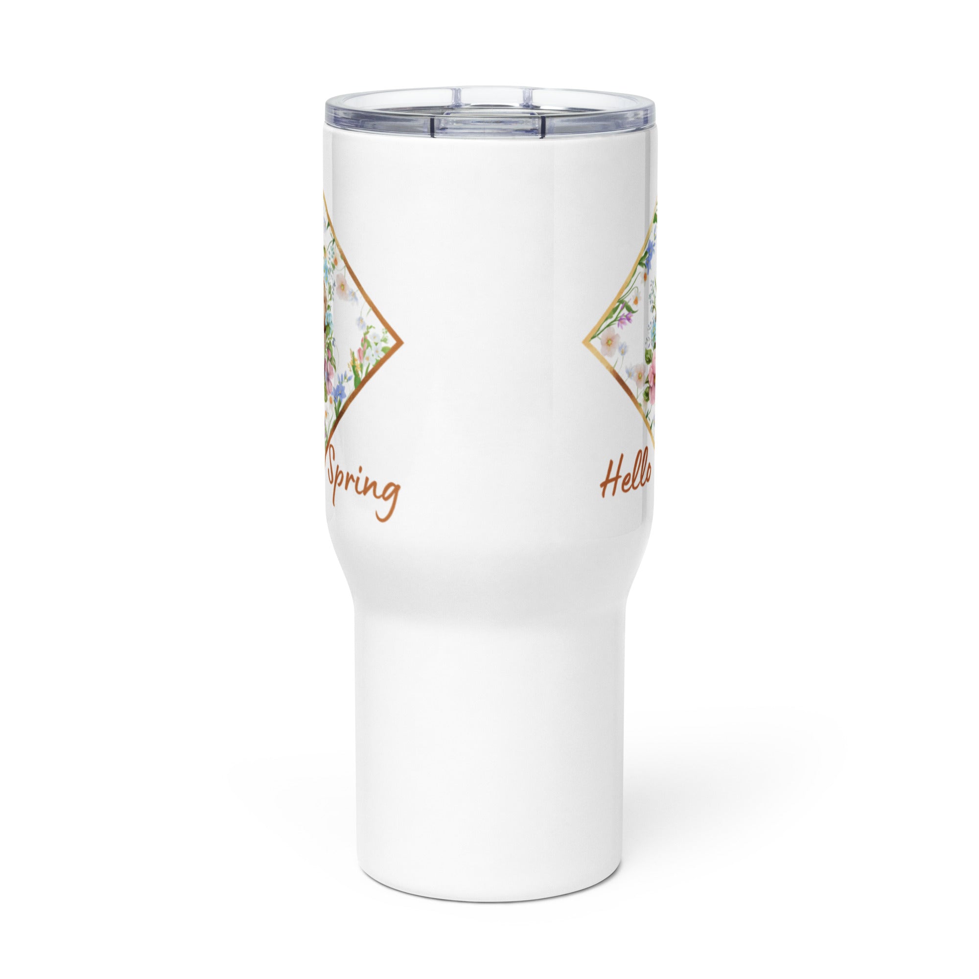 Hello Spring Chicken Travel Mug with Handle - Cluck It All Farms
