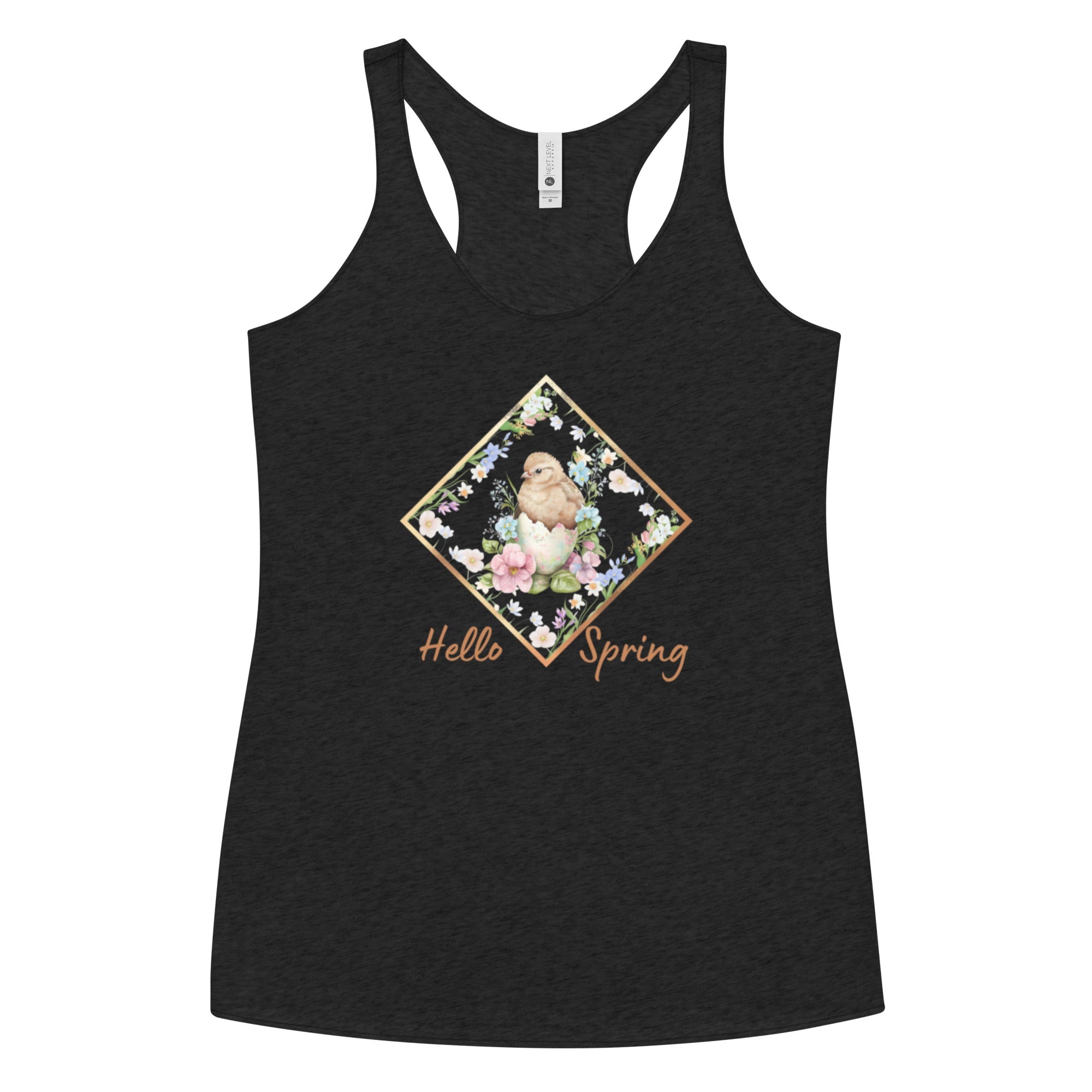 Hello Spring Chicken Women's Racerback Tank - Cluck It All Farms