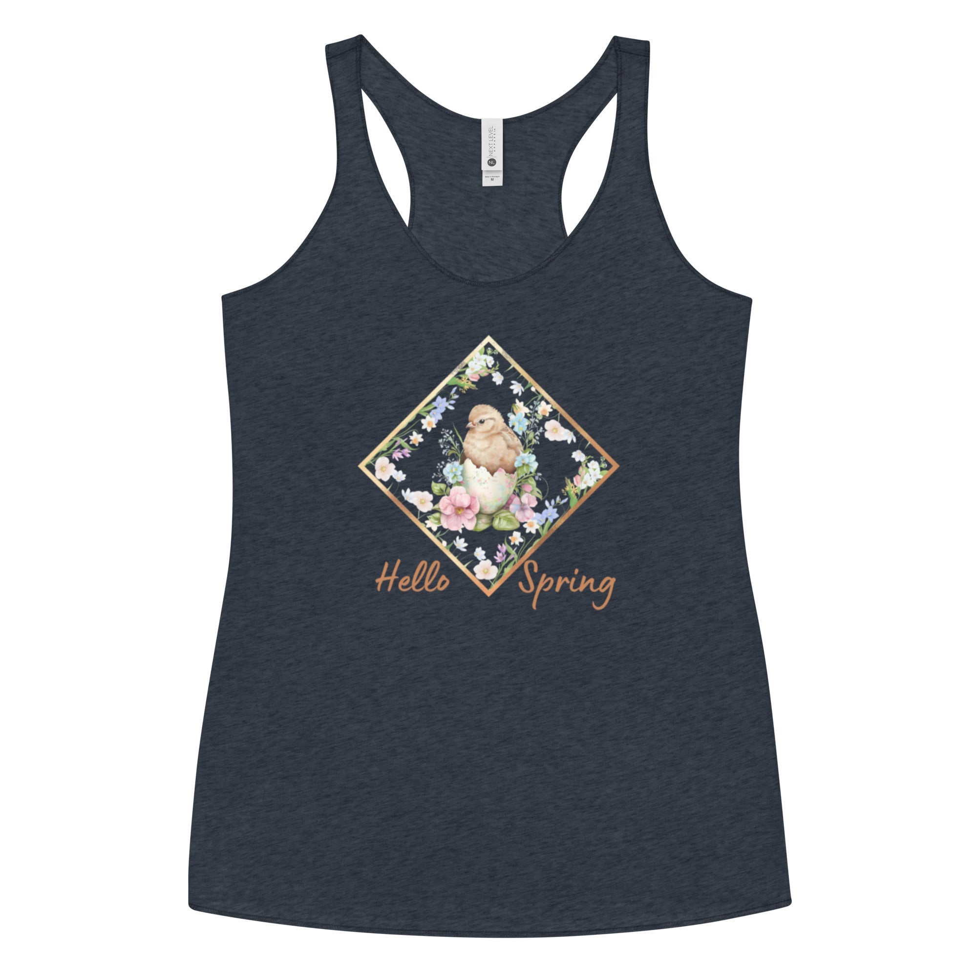 Hello Spring Chicken Women's Racerback Tank - Cluck It All Farms