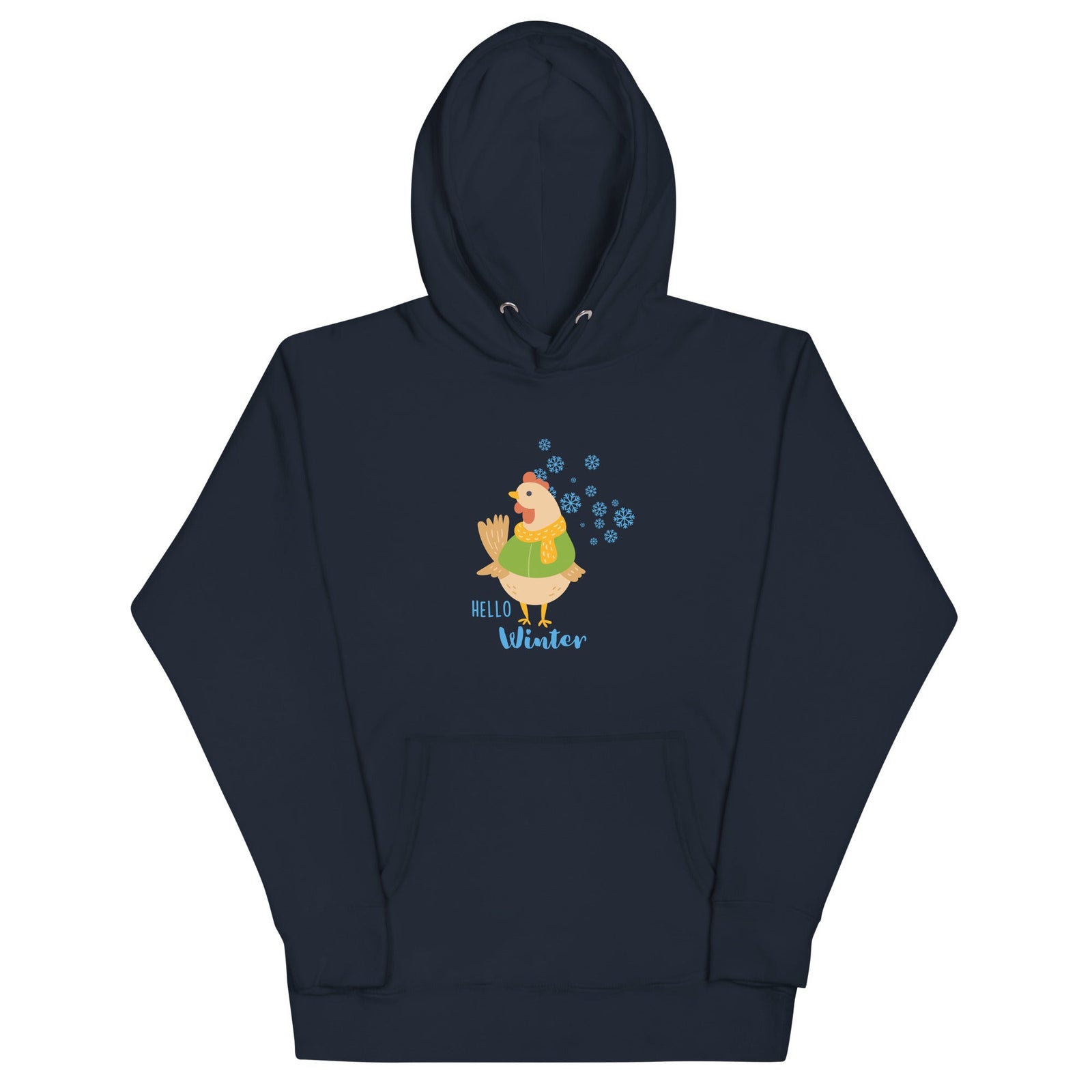 Hello Winter Chicken Unisex Hoodie - Cluck It All Farms