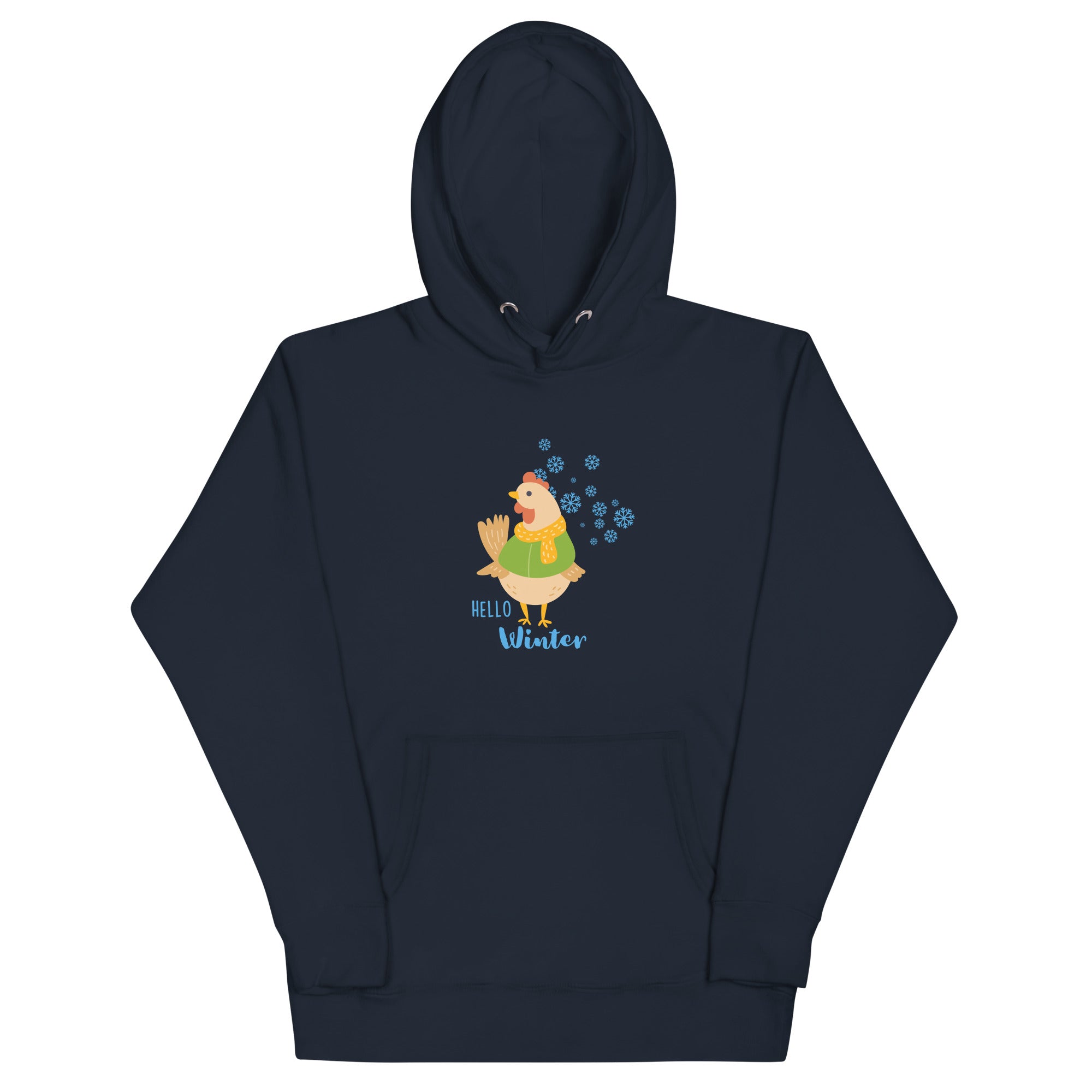 Hello Winter Chicken Unisex Hoodie - Cluck It All Farms