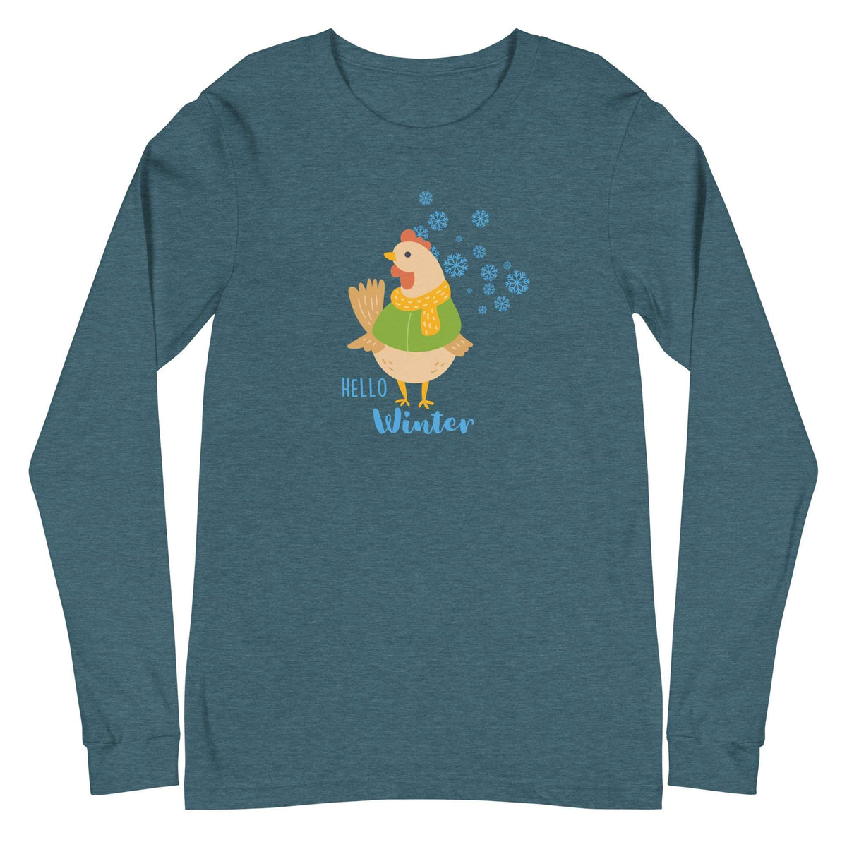 Hello Winter Chicken Unisex Long Sleeve Tee - Cluck It All Farms