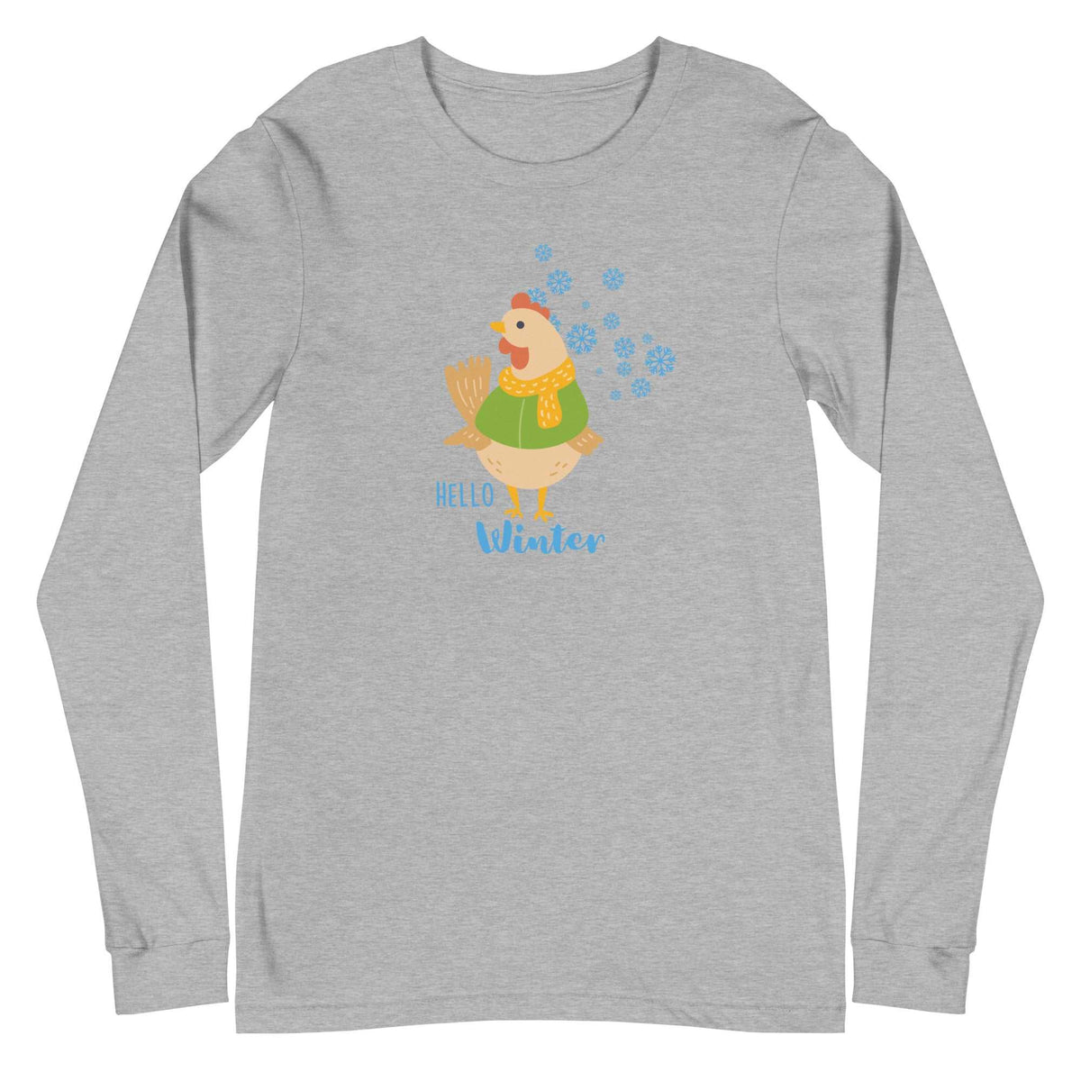 Hello Winter Chicken Unisex Long Sleeve Tee - Cluck It All Farms