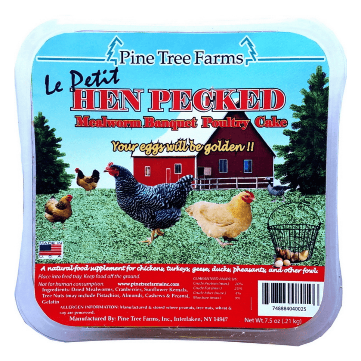 Hen Pecked Le Petit Mealworm Banquet Chicken Treat Cake (7.5 oz) - Cluck It All Farms