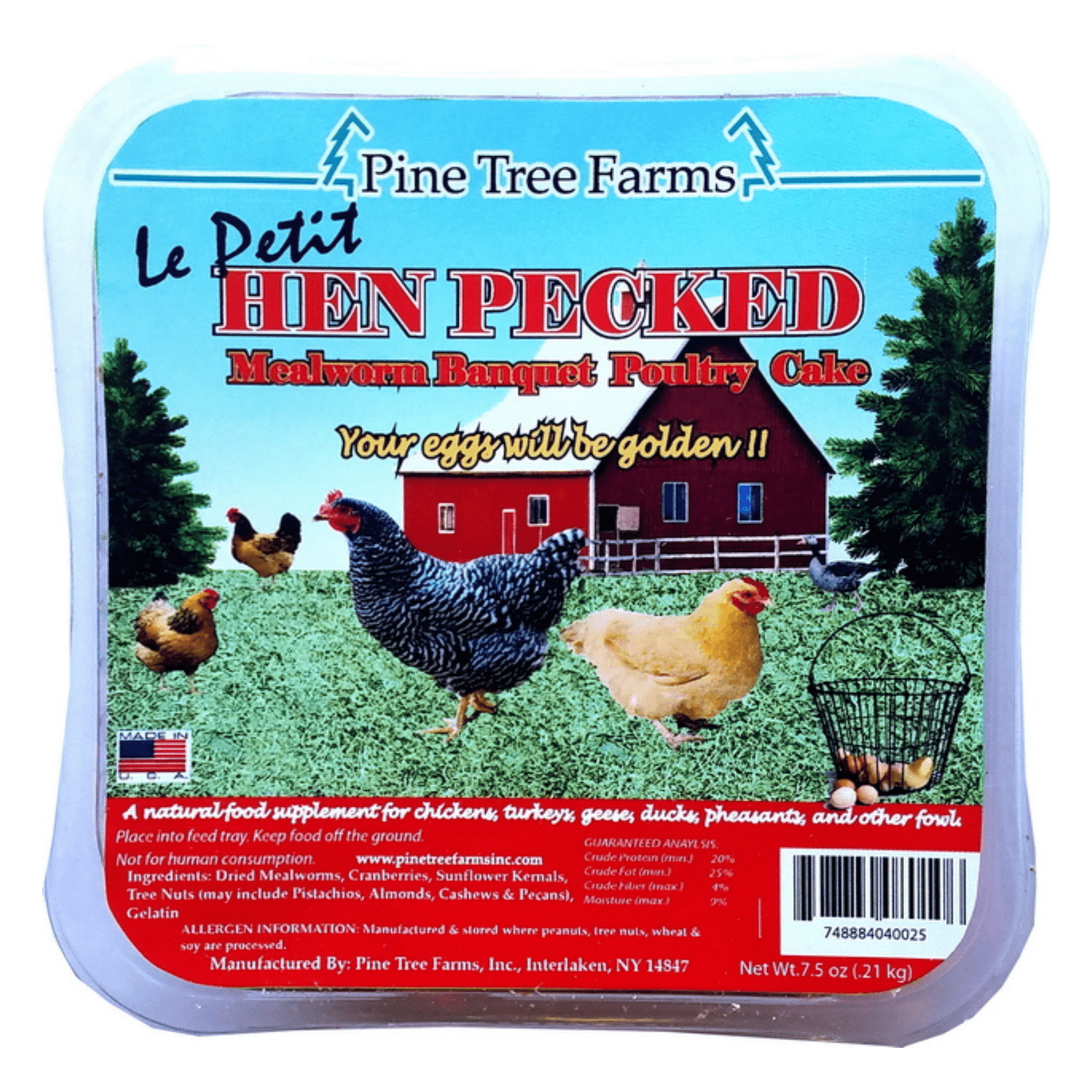 Hen Pecked Le Petit Mealworm Banquet Chicken Treat Cake (7.5 oz) - Cluck It All Farms